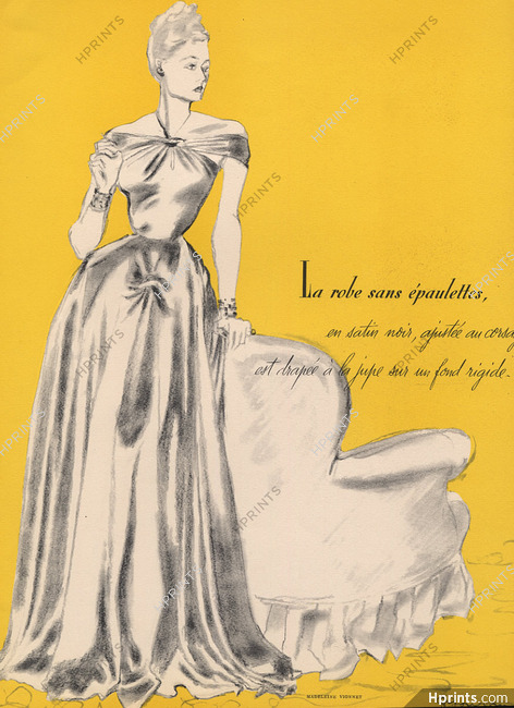 Madeleine Vionnet 1932 Mourgue Evening Gown Fashion Illustration