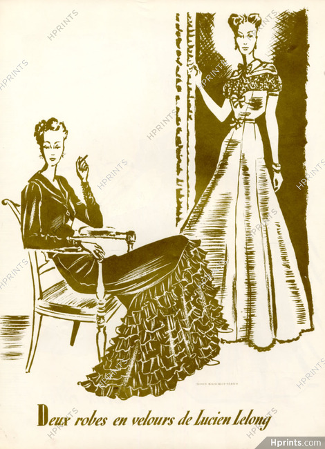 Lucien Lelong 1938 Renéburel, Evening Gown