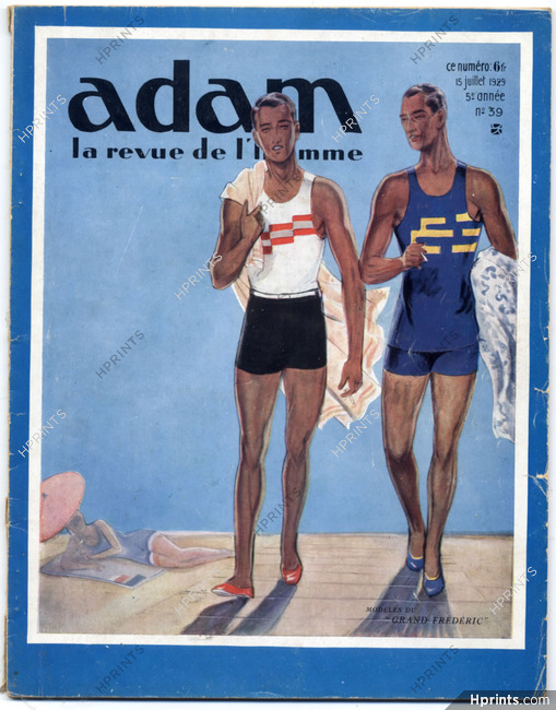 Adam La Revue de l'Homme 1929 N°39 Men's Swimwear Grand Frédéric