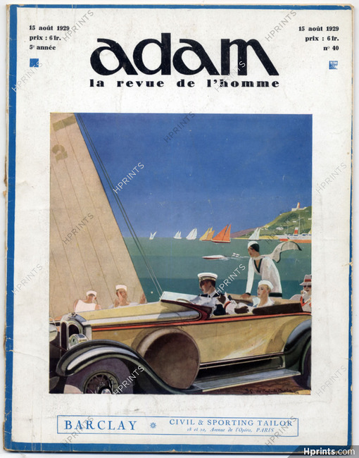 Adam La Revue de l'Homme 1929 N°40 French Riviera Automobile, G. de Sainte-Croix