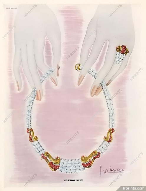 Mauboussin (High Jewelry) 1942 Georges Lepape Art Deco