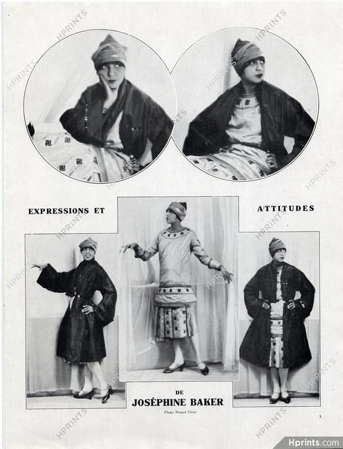 Joséphine Baker 1926 Expressions et Attitudes, Photos Manuel Frères