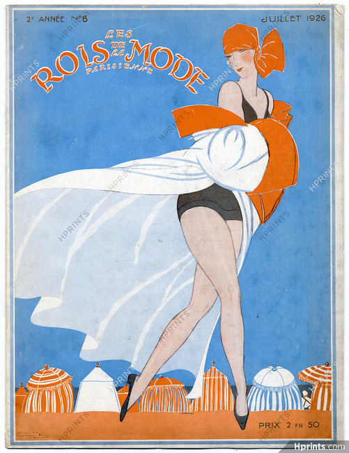 Les Rois de la Mode Parisienne 1926 N°8 Hemjic, Beach, Beachwear