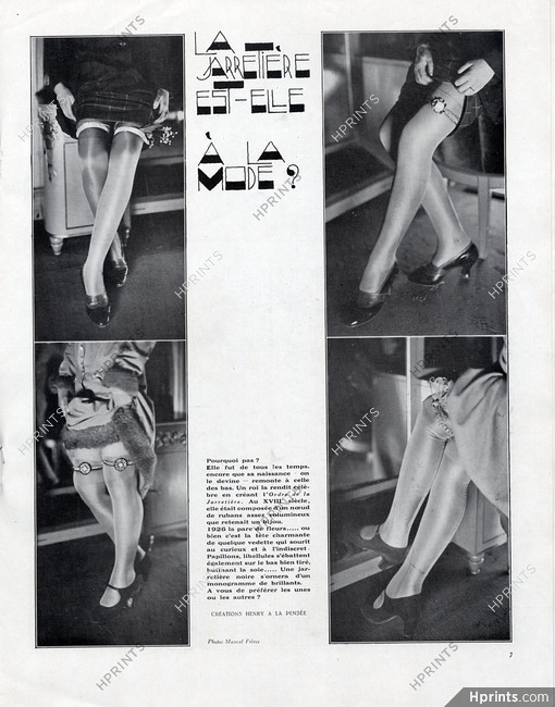 La jarretière est-elle à la mode ?, 1926 - Stockings Garters, Photos Manuel Frères