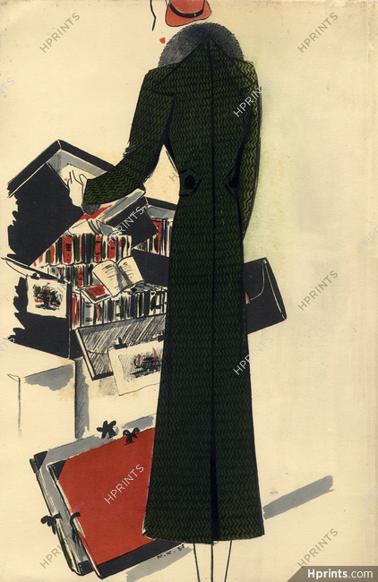 Raimon 1936 M. Küss Fashion Illustration Bouquinistes