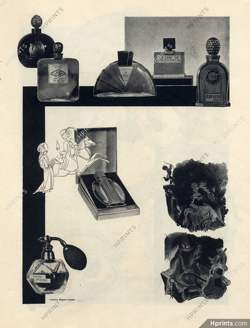 Perfumes 1930 Le Galion (Chypre), Lanvin (Arpège), Weil (Chinchilla Royal), Premet (Le secret), Molyneux (Le Chic), Jean Patou (Amour Amour)