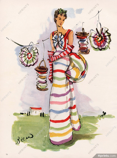 Christian Bérard 1939 Lampions, Fashion Illustration