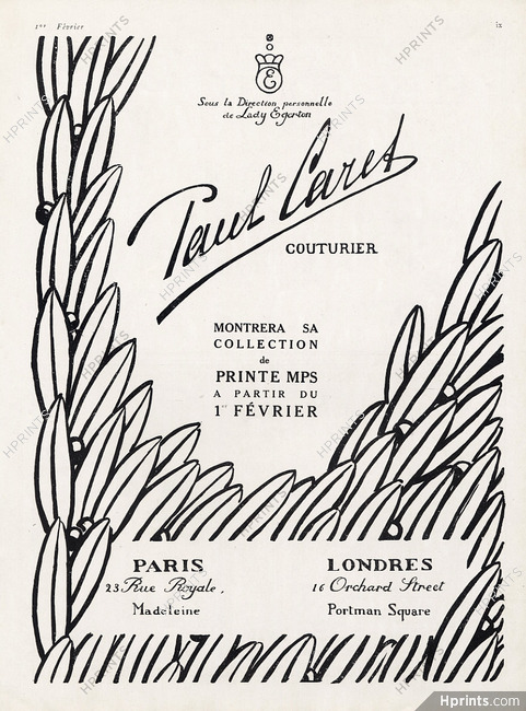 Paul Caret (Couture) 1923 Lady Egerton