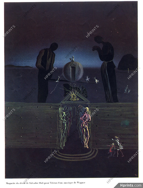 Salvador Dali 1948 Maquette du décor de Tristan Fou, Theatre Scenery