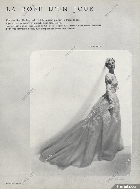 Jacques Fath 1954 Wedding Dress, Photo Georges Saad