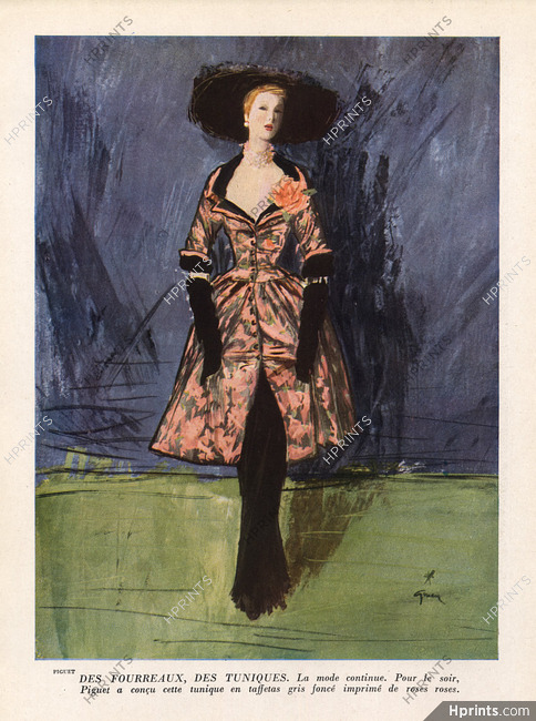 Robert Piguet 1947 Evening Gown, René Gruau