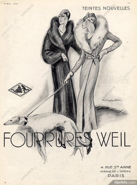 Weil (Fur Clothing) 1933 Paul Valentin, Greyhound