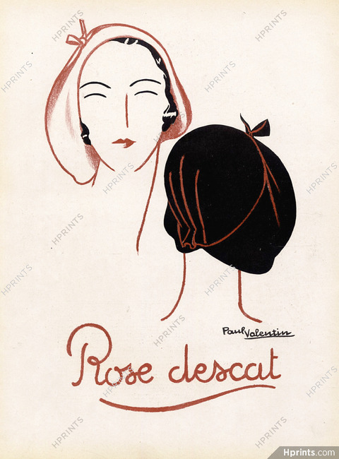 Rose Descat 1930 Paul Valentin Hats