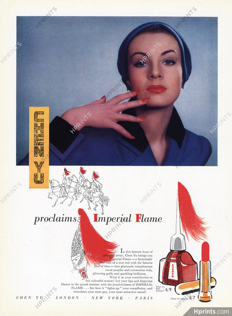 Chen Yu 1953 Imperial Flame, Lipstick, Nail Enamel
