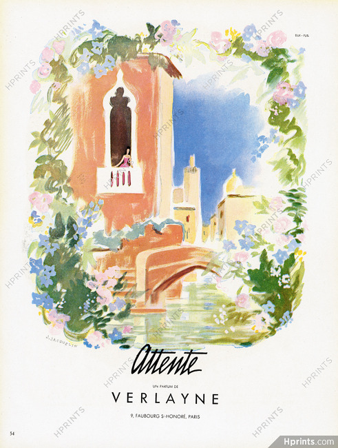 Verlayne (Perfumes) 1946 Attente, J. Jacquelin