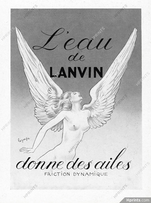 Lanvin (Perfumes) 1939 Georges Lepape, L'eau de Lanvin, Angel