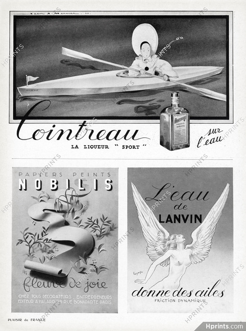 Lanvin Perfumes (by Georges Lepape), Cointreau, Nobilis 1939