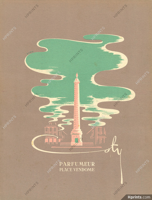 Coty (Perfumes) 1946 Place Vendôme, Signed by Liou