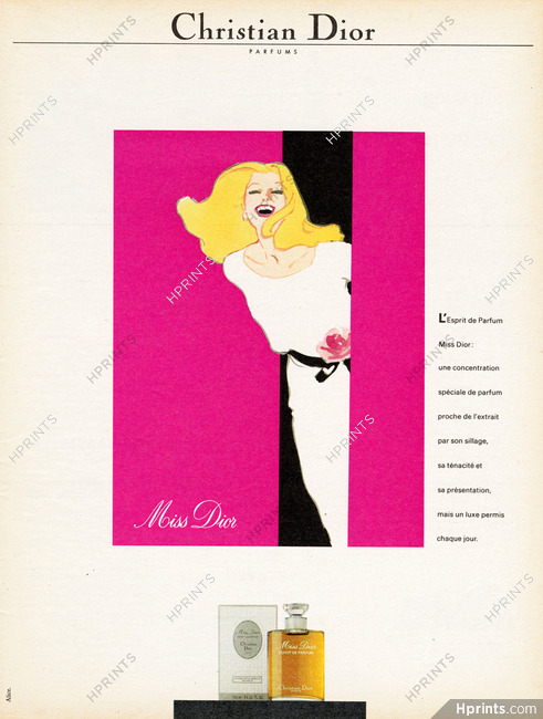 Christian Dior (Perfumes) 1983 René Gruau, Miss Dior