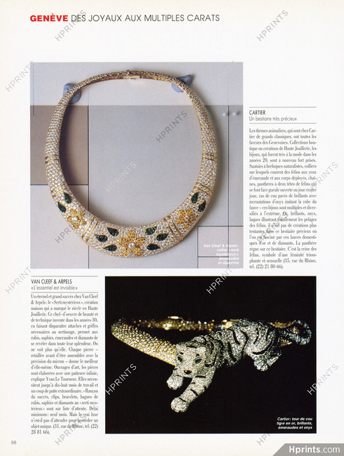 Van Cleef & Arpels (Serti mystérieux), Cartier (Tour de cou tigre) 1989