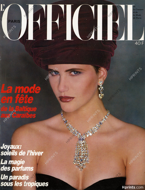Graff (High Jewelry) 1986 L'Officiel Cover, Model Cerrilyn