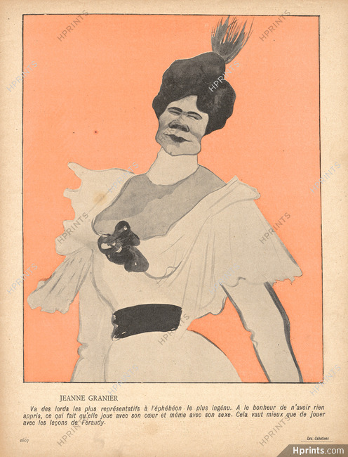 Camara 1903 Jeanne Granier, Caricature