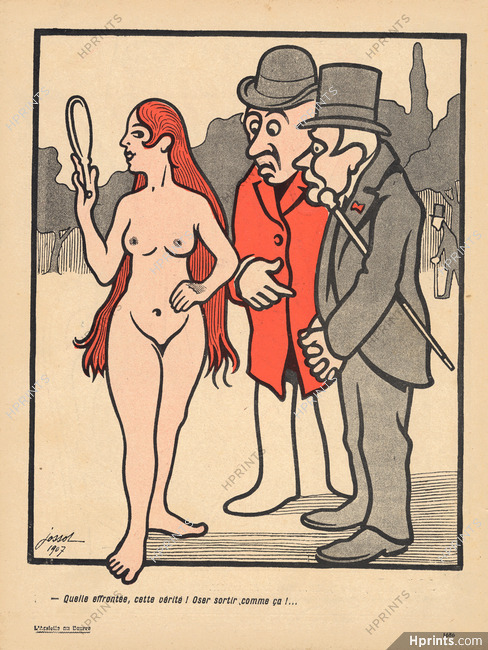 Jossot 1907 La Pudeur, Nudity