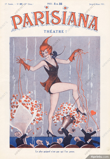 Parisiana Cover 1931 "Théâtre !" Puppets, Chorus Girl Music Hall