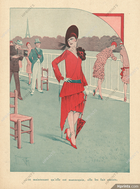 René Giffey 1931 "Maintenant qu'elle est mannequin..." Fashion Model, Horse Race