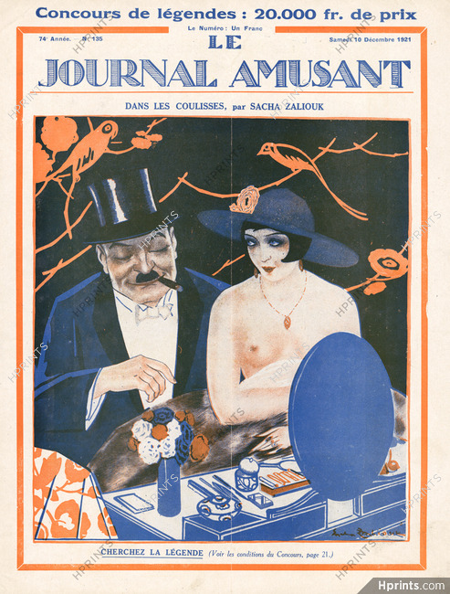 Dans les Coulisses, 1921 - Sacha Zaliouk Make Up, Le Journal Amusant Cover
