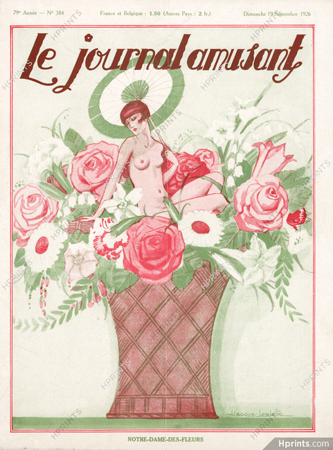 Notre-Dame-des-Fleurs, 1926 - Jacques Leclerc Roses, Le Journal Amusant Cover