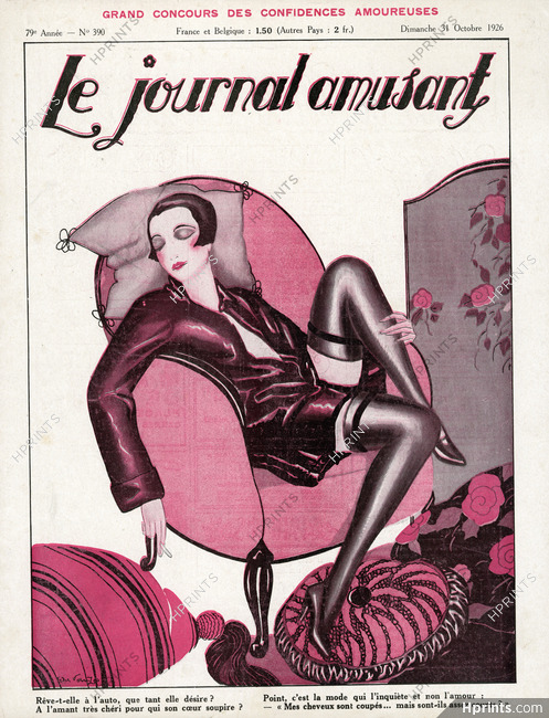 Davanzo 1926 Stockings, Sexy Looking Girl, Le Journal Amusant Cover