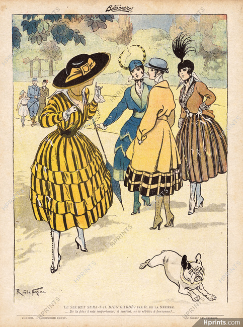 Raymond de la Nézière 1915 Elegant Parisiennes, French Bulldog