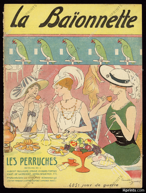 Tancrède Synave 1915 Les Perruches, La Baïonnette Cover