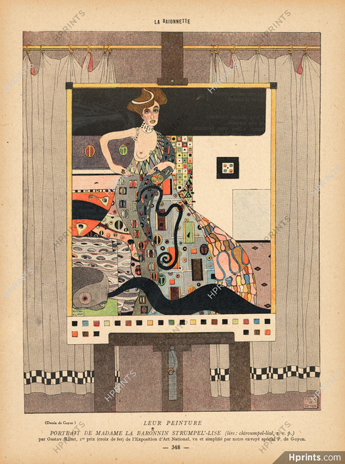 Felix de Goyon 1917 Baronnin Strumpel'Lise par Gustav Klimt vu et Simplifié par Goyon