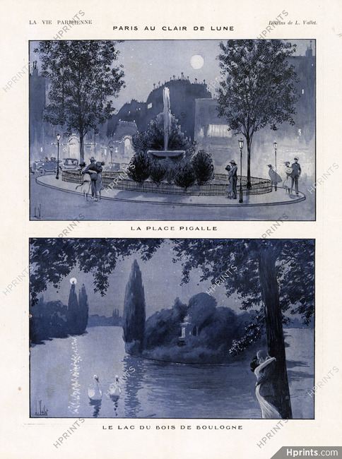 Louis Vallet 1922 Place Pigalle, Lac du Bois de Boulogne