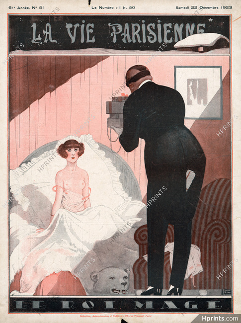 Georges Léonnec 1923 La Vie Parisienne Cover, Le Roi Mage, Bear Rug, Christmas