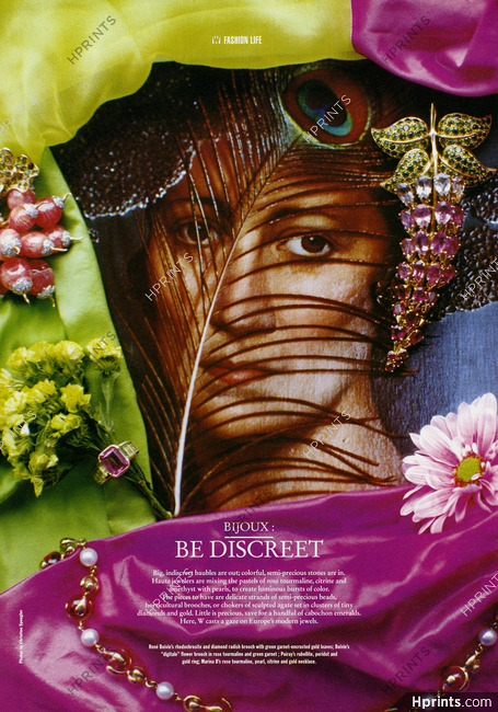 Bijoux : Be Discreet, 1991 - René Boivin (2), Poiray, Marina B, Photo Christine Spengler (L)