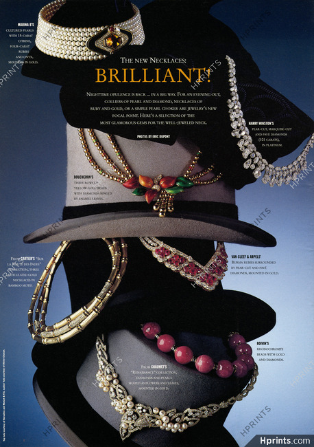 The New Necklaces : Brilliant, 1991 - Harry Winston, Boucheron, Cartier, Van Cleef & Arpels, René Boivin, Chaumet, Marina B, Photo Eric Dupont (L)