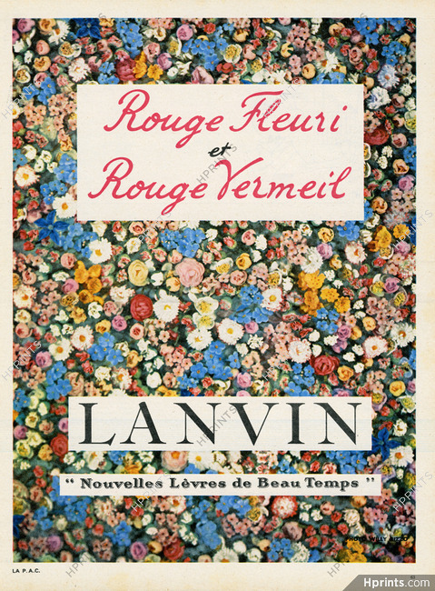 Lanvin (Cosmetics) 1959 Rouges, Photo Willy Rizzo