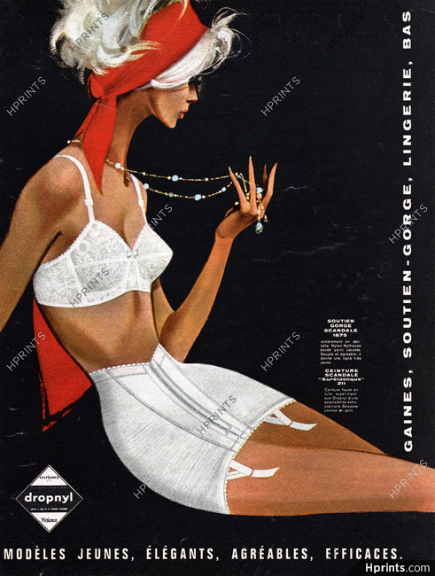 Scandale (Lingerie) 1962 Girdle Bra Pin-up Pierre Couronne
