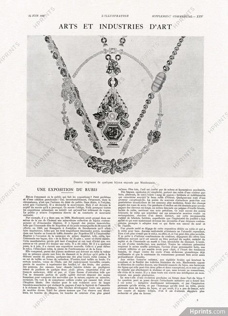 Une Exposition de Rubis, 1930 - Mauboussin Necklace, Bracelet, Pendant