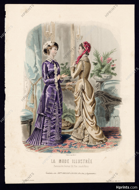 Anaïs Toudouze 1880 La Mode Illustrée N°17, Original Fashion Engraving