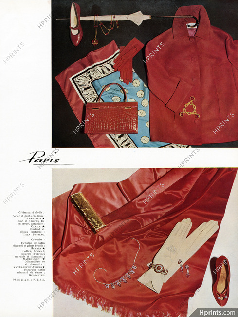 Signé : Paris, 1958 - Mauboussin, Van Cleef & Arpels, Hermès (gants) Lola Prusac Scarf, Amaryllis, Casale, Photo Jahan