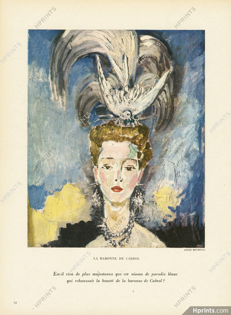 Annie Mouroux (Millinery) 1947 Baronne de Cabrol, Van Dongen