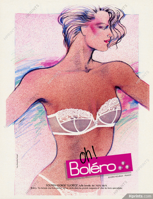 Boléro (Lingerie) 1984 Bra, Fashion Illustration