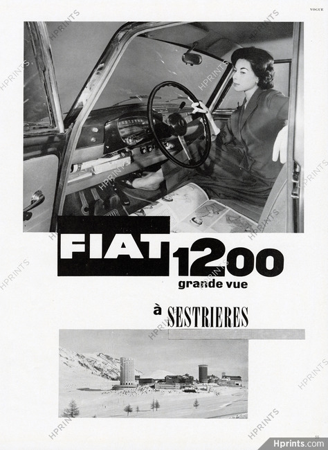 Fiat (Cars) 1958 Fiat 1200 à Sestrières