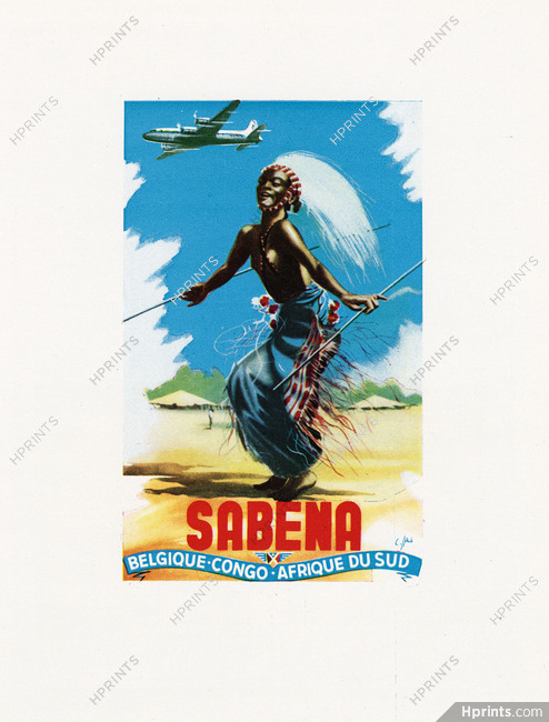 Sabena (Airlines) 1947 Africa, South Africa, Airplane