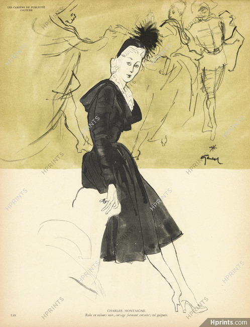 Charles Montaigne 1945 René Gruau, Fashion Illustration
