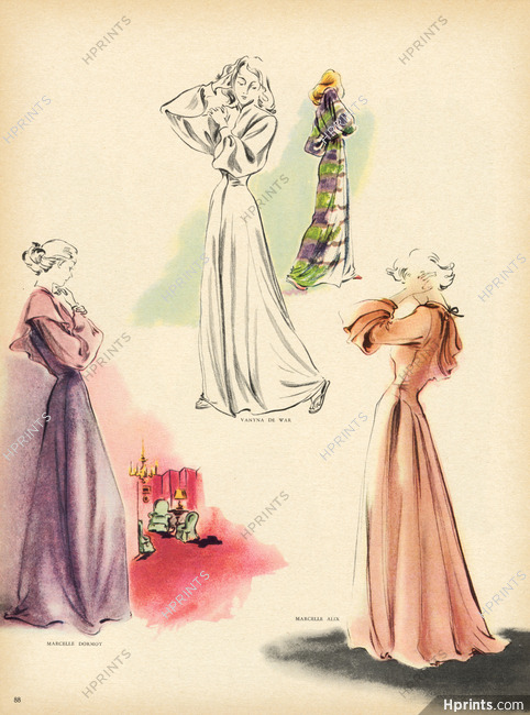 Le chez-soi et le pour-soi..., 1946 - Nightgowns Marcelle Dormoy, Vanyna de War, Marcelle Alix, Karsavina (MKS)